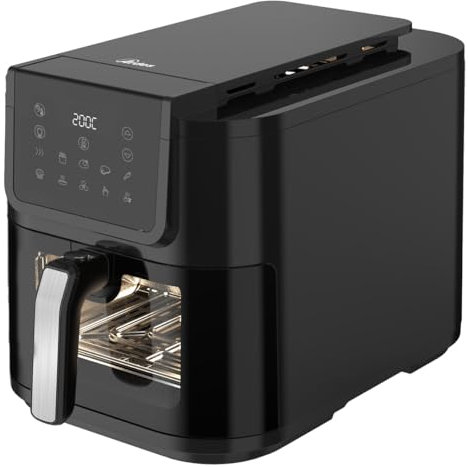 Ardes Friggisana Infinity ARFRYA08LV - Friggitrice ad aria con finestra 8 litri - Airfryer +35% di spazio e tecnologia Rapid Air - Air fryer 10 in 1, temperatura e timer regolabili, luce, display
