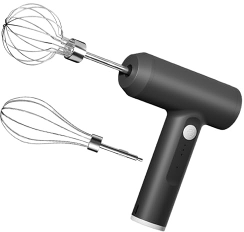 Couche électrique 2000mAh sans fil électrique avec un coton à 3 vitesses détachable à double tête en acier inoxydable petit mélangeur portable (noir), frother