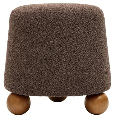 Tov Furniture Jaine Upholstered Stool (Chocolate Brown)