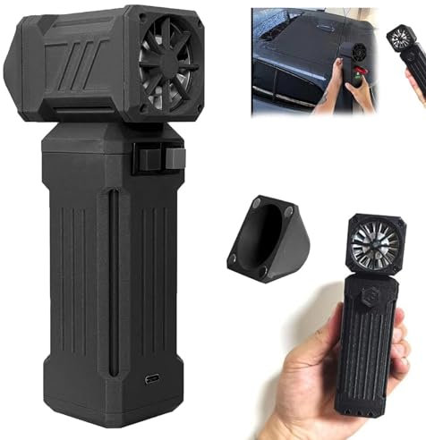 Jet Fan Blower - Powerful 150000 Rpm Mini Blower for Keyboards, Lenses, Leaves, Cars, Snow - Portable Air Blower to Dry and Clean - Super Jet Fan Technology