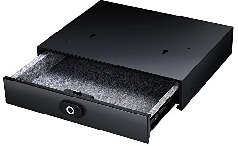 Fdit Fingerprint Safe, Smart Drawer Safe with Biometric Unlock USB Rechargeable Hidden Security Box for Home Bedroom Office Wall Cabinet Mount Anti-Theft Protection