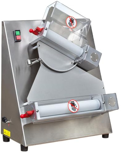 370W Pizza Dough Roller Sheeter, Commercial Electric Pastry Press Making, Pizza Thickness Adjustable Dough Machine, for Bakeries Pizzerias, Restaurants Kitchens