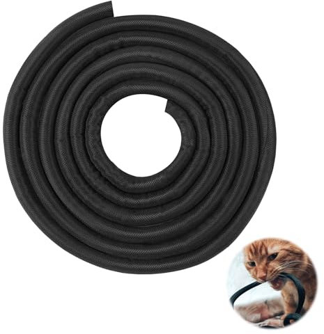 Protezione per Cavi di Cani e Gatti, Manicotto Intrecciato Auto-Chiudente, 3 metri-12,7mm Guaine per Cavi, per Gestione dei cavi e per Proteggere Icavi Dagli Animali Domestici, Nero
