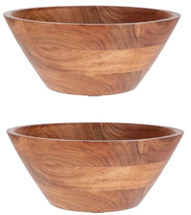 HAC24 2 x ädel akaciaträskål Ø 25 cm träskål träskål salladsskål fruktskål