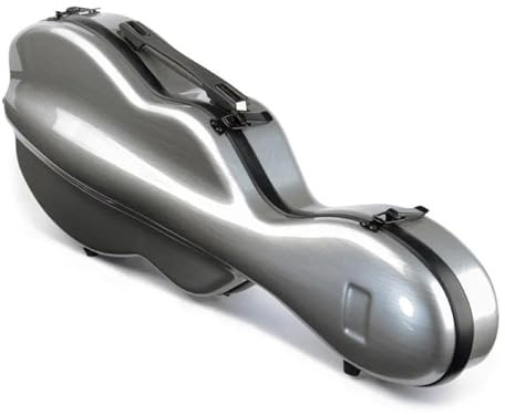 Geigenkasten Geigenkoffer, 4/4-Größe, silbergrau, Kürbisform, leicht, wasserdicht, Hybrid-Kohlefaser-Rucksack