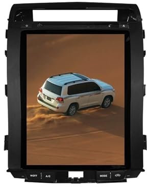 JINFOLI Car Audio Vertical Screen Teslastyle Android 9.0 Car GPS Navigation, for Land Cruiser, LC200 2008-2015 Car Multimedia Player BT Car Audio Stereo System(Android 9.0 PX6 4 32)
