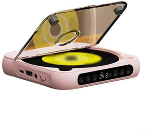 ZYNCUE Lettore CD portatile leggero con capacità e display LCD, batteria da 2000 mAh per un facile viaggio (rosa)