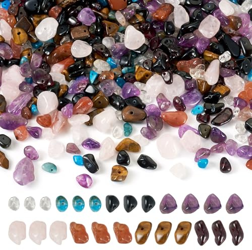 PandaHall - 90 g di pietre preziose naturali miste irregolari, perline di cristallo irregolari, pietre burattate per bracciali, collane, orecchini, gioielli fai da te