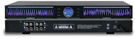 Égaliseur audio de 22 bandes, égaliseur stéréo HIFI se sépare avec 10 effets prédéfinis, support de rack à double canal 1U, réduction automatique du bruit, égaliseur numérique audio pour le studio d'e