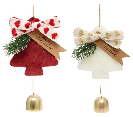 Rainway 2 pezzi campana di albero di Natale in peluche, campane di albero di Natale da appendere, ciondoli da appendere per porta, ornamento da parete, decorazione per casa, decorazione di festa