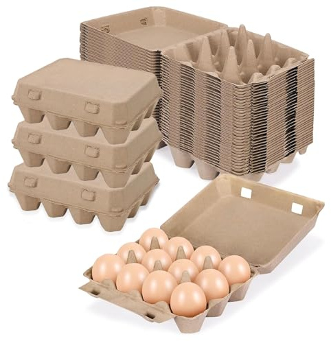 Yeqqzq 20 Pack Egg Cartons for 12 Eggs, Reusable Bulk Egg Boxes with Lids | 3x4 Style Stackable Egg Storage Containers Holder for Storing Eggs
