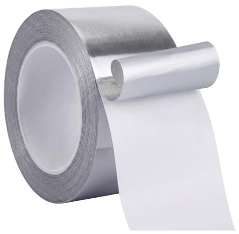 Aluminiumband 50mm x 20m,Hitzebeständiges&Wasserdichtes Alu-Klebeband,Selbstklebend für Auto-Schlauch und Rohr-Isolierung,Ideal für Kfz-Reparatur und Haushaltsinstallation (Aluminiumklebeband)
