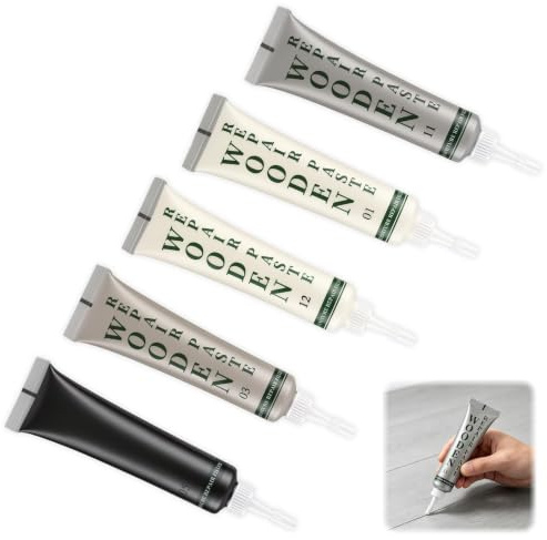 Kit Reparación Suelo Laminado Masilla Madera Blanco Crema Gris Negro Arañazos Grietas Agujeros Muebles Plancha Trabajo
