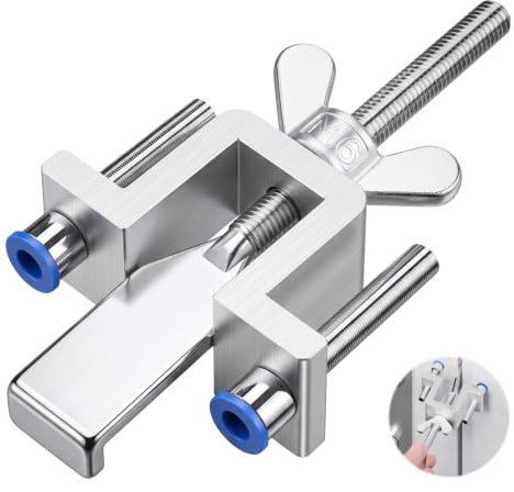 Bloque Porte Sécurité Portable, Verrou de Porte sans Percer en Acier Inoxydable 304, Serrure de Porte Intérieure pour Voyage, Hôtel, Maison, Appartement, Protection Anti-Intrusion, Argent