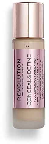 Makeup Revolution, Base de maquillaje Conceal & Define, F9, 23ml