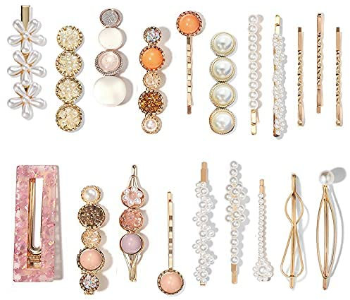 20 Stück Perlen Haarspangen Mode koreanischer Stil Acryl Harz Haarspangen Haarnadeln für Frauen und Mädchen Kopfbedeckungen Styling-Werkzeuge Haar-Accessoires