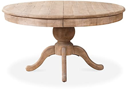 INTENSE DECO Table Ronde Extensible en Bois Massif SIDONIE Bois Naturel