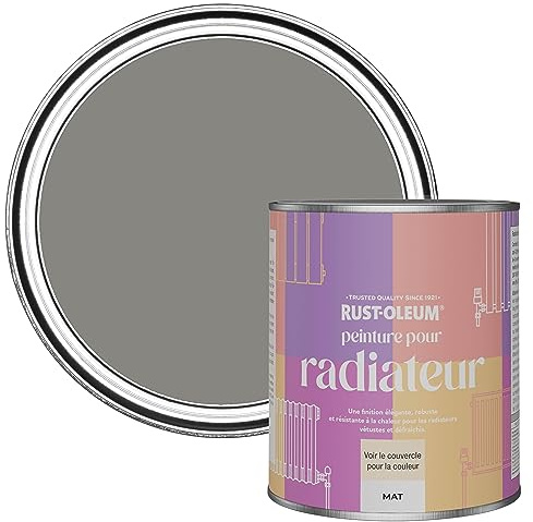 Rust-Oleum, grau Heizkörperfarbe, hitzebeständig, geruchsarm in Matt Finish - Beton Grau 750ML