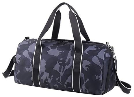 mezhsa Kids Overnight Duffle Bag Girls Boys Sports Gym Bag with Shoe Compartment Wet Pocket Camouflage travel bag(Grey)