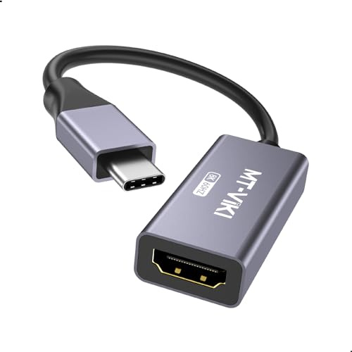MT-VIKI 4K120Hz 8K60Hz USB C zu HDMI 2.1 Adapter, 48Gbps Thunderbolt 3/4 USB C auf HDMI 2.1 Adapter Kompatibel mit MacBook iPad Surface Galaxy Dell und mehr