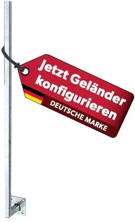 siwitec Universalpfosten zum Aufschrauben| 30 x 30 mm eckig | witterungsbeständiger Geländerpfosten mit 70 mm Abstand gegen Platte geschweißt |Stahl feuerverzinkt