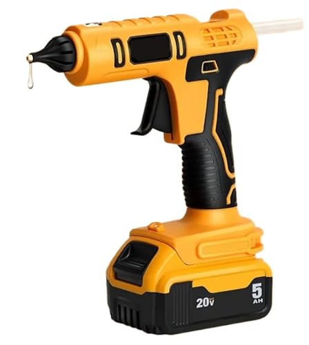 Pistola de pegamento caliente eléctrica Pistola de calor inalámbrica Batería Pistola de silicona caliente Herramienta manual de bricolaje Compatible con De-walt Con 12 adhesivos termofusibles Sin bate