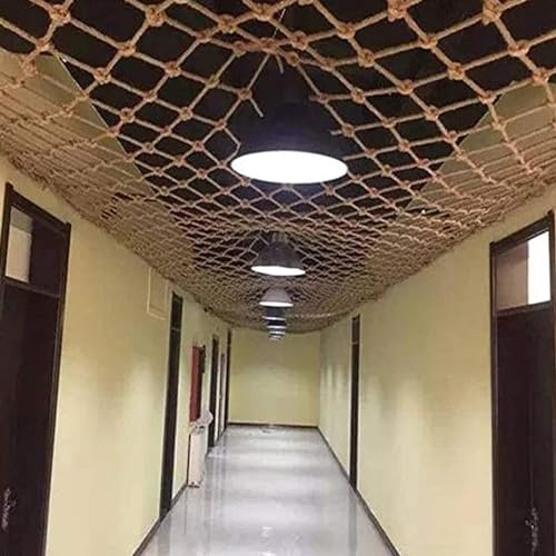 TIST Rope Net Decor Net Anti-Fall Net Railing Hemp Rope Net Cargo Trailer Nets Climbing Net for Kids Outdoor Climbing Net (Color : 8mm/12cm, Size : 3m*4m)