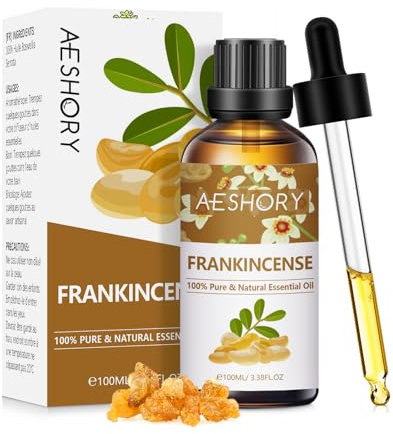 AESHORY Frankincense Essential Oils 100ml, Pure Natural Frankincense Resin Oil for Diffusers for Home, Aromatherapy, Skin Care, Relaxation, Pain Relief, Candle Making