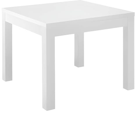 AltoBuy DEYTON - Table de Repas Carrée 100cm Laquée Blanc Brillant