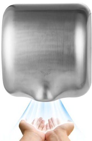 Asciugamani Elettrico Commerciale Da 1400 W, Asciuga Mani Elettrico In Acciaio Inossidabile Per Wc, Sensore Automatico, Asciuga Mani Ad Aria Calda E Fredda, 7-10 Secondi Per Asciugare,B