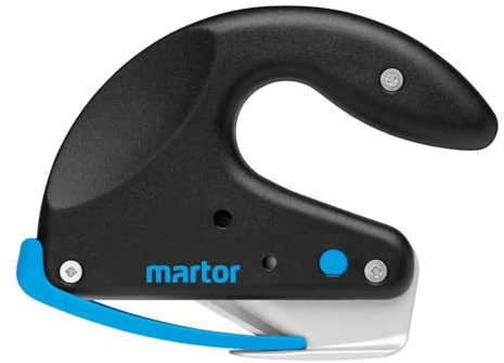 MARTOR SECUMAX OPTICUT, coltello di sicurezza con lama industriale, taglierino per schiuma e pellicole con piede scorrevole teflonato, profondità di taglio max. 7 mm
