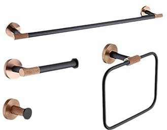 Juego de accesorios de baño de acero inoxidable, soporte para rollo de papel higiénico y soporte para escobillas, juego de 4 piezas para decoración moderna de baño