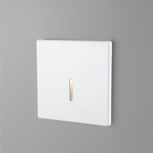 lambado® LED Treppenbeleuchtung Weiss 1,5W | 230V Unterputz Treppenlicht Treppenbeleuchtung Innen | Wandeinbauleuchte Beleuchtung für Treppen | Treppenstufenbeleuchtung LINE