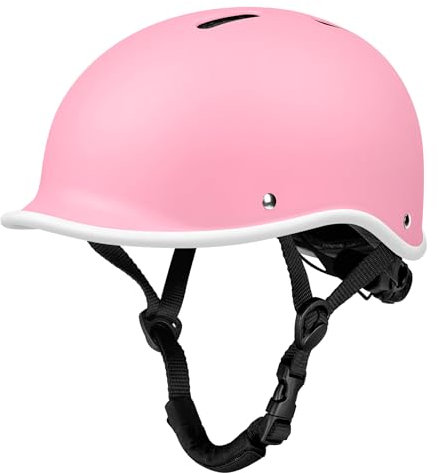 LeapBeast Fahrradhelm,Cityhelm,Retro Helm,Rad Helm,Leichter, für den Alltag, beim Skaten, BMX-Fahren oder Longboarden, Kinder, Jugendliche und Junge Erwachsene (Rosa, L)