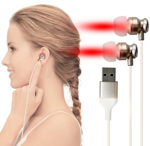 Rotlicht Ohrstöpsel 650nm – Reduziert störende Geräusche, unterstützt die Ohrgesundheit, USB & Typ-C