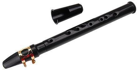 Vaguelly Tragbares 8-loch Taschensaxophon Kleiner Saxophon Aus Kunststoff Schwarz Mit Geradem Anschluss Für Musik Unterwegs