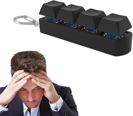 dinghaole Jouets Anti-Stress pour Clavier, Jouets Silencieux pour Soulager Le Stress, Fidget Keyboard Clicker Interrupteur Mécanique Soulagement du Stress Porte-clés pour Hommes