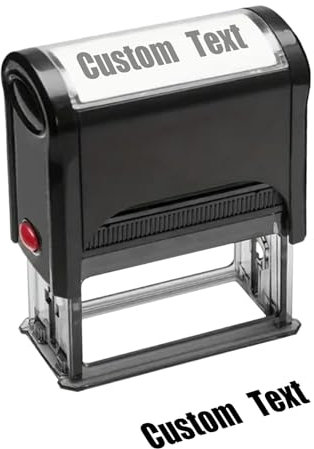 Stempel Personalisiert, Personalisierter Stempel Selbst Gestalten - 5 GrößEn, 9 Tintenfarben Und 8 Schriftarten, Max. 5 Zeilen,Rechteckig(Max. 5 Zeilen