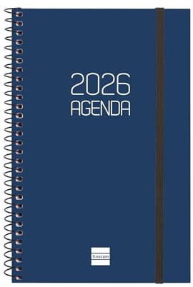 Finocam - 2026 veckoplanerare horisontell vy | januari-december (12 månader) | Årlig dagbok 2026 med elastiskt gummi | Beta polypropenlock - blå - portugisiska