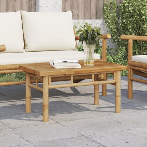 HaoChrymec Table Basse with Bambou Naturel, Design Pratique, Bonne Ventilation, Coffee Table, Tables de Salon, pour Salon, Naturel, 70 x 40 x 35 cm