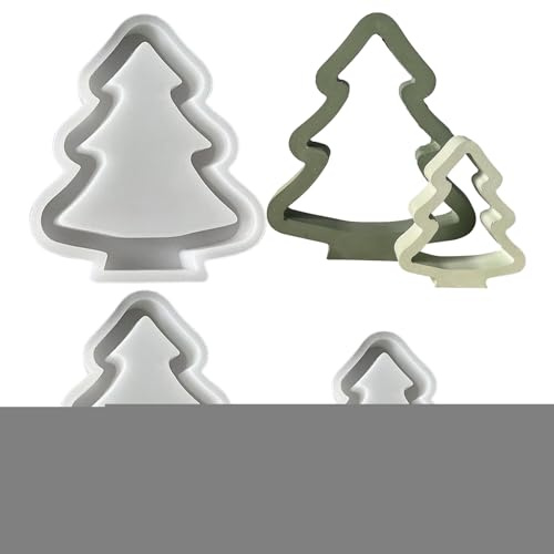 Molde de Silicona de Árbol de Navidad, Figura De Arbol Para Resina Epoxica, 3 Unidades para Manualidades de Jabón y Epoxy Decoración Divertida