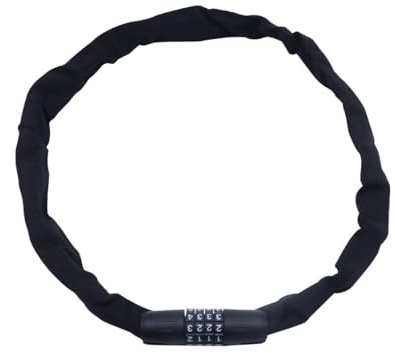 Ludom Candado de cadena con contraseña para bicicleta, candado reiniciable de 4 dígitos para gimnasio, taquilla, uso en exteriores (100 cm)