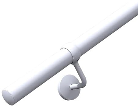 3.6m Banister Stair Handrail Kit – Matt White Rail & Brackets | Complete Banister Kit, FIRA Tested & BS 6180:2011 Complaint, 10 Year Warranty, Durable Construction, Easy Maintenance