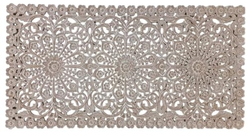 DRW Cabecero Cama Set 3 Mandalas Natural 135/140/150 cm 160x5x80 cm