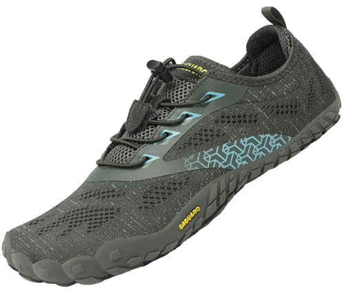 SAGUARO Scarpe Barefoot Minimaliste Uomo Scarpette a Piedi Nudi Donna Trail Shoes Maglieria Verde 45