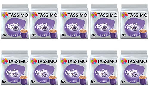 Tassimo Milka Dosettes de chocolat chaud - 10 paquets (80 boissons)