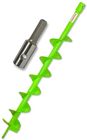 WERHE handjordborr 120 mm, stolp- och brunnsborr med Hex adapter | precis borrspets, stabil spiralform, lång livslängd, för lätta upp till medelhårda jordar, eco-färg