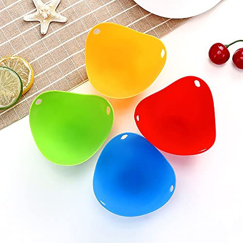 Eierkocher,4 PCS Silikon Eier Pochierer Eierkocher Antihaft Pochieren Pods für Küchen Eierpfanne Kochgeschirr Dampfkessel Mikrowelle