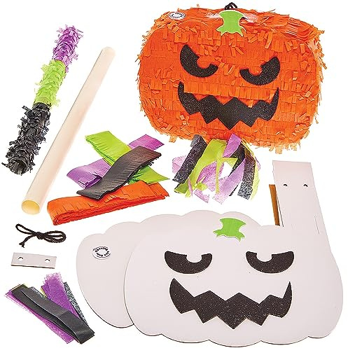 Baker Ross FX869 Pumpkin Pinata Kit - 1 kit, Halloween Make Your Own Pinata Craft Kit for Kids