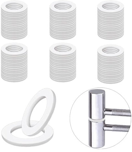 ORTAVA 60 Stück Fitschenringe Zimmertüren,Unterlegscheiben Türscharnier 10,2×15mm (Dicke 1 mm, 30 Stück + Dicke 2 mm, 30 Stück),Kunststoff Unterlegscheiben,Montageringe Ohne Abriebspuren